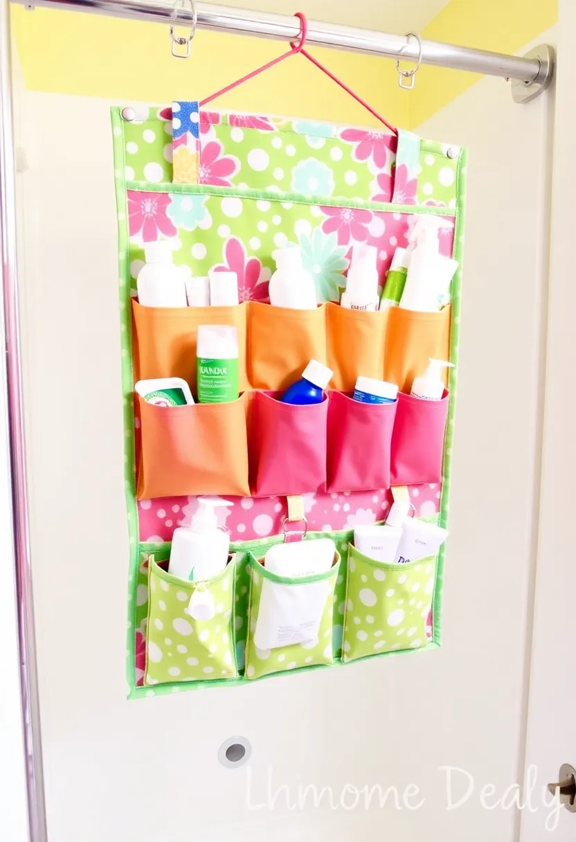 26 Shower Storage Ideas For A Clean And Minimal Bathroom 55 26 Shower Storage Ideas For A Clean And Minimal Bathroom - 9. Fabric Shower Organizer