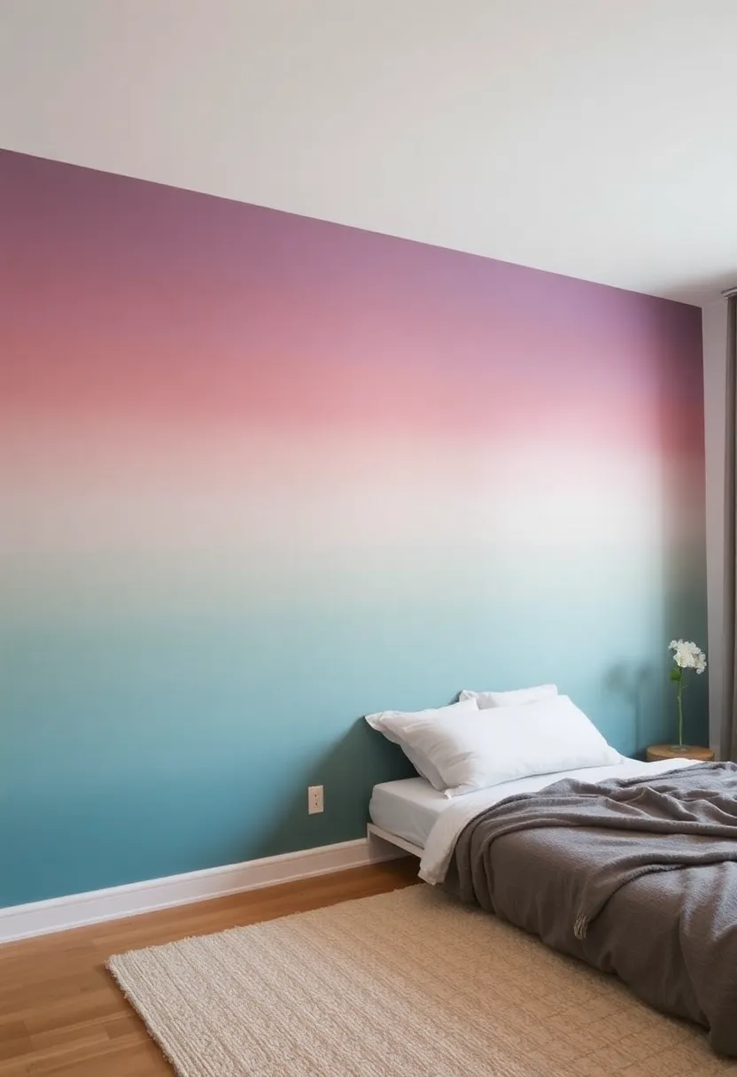 26 Simple Accent Wall Ideas That Make A Big Difference 113 26 Simple Accent Wall Ideas That Make A Big Difference - 17. Ombre Effect Wall