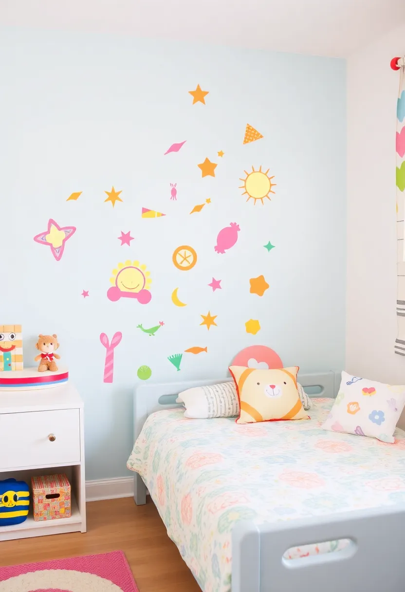 26 Simple Accent Wall Ideas That Make A Big Difference 134 26 Simple Accent Wall Ideas That Make A Big Difference - 20. Colorful Vinyl Decals
