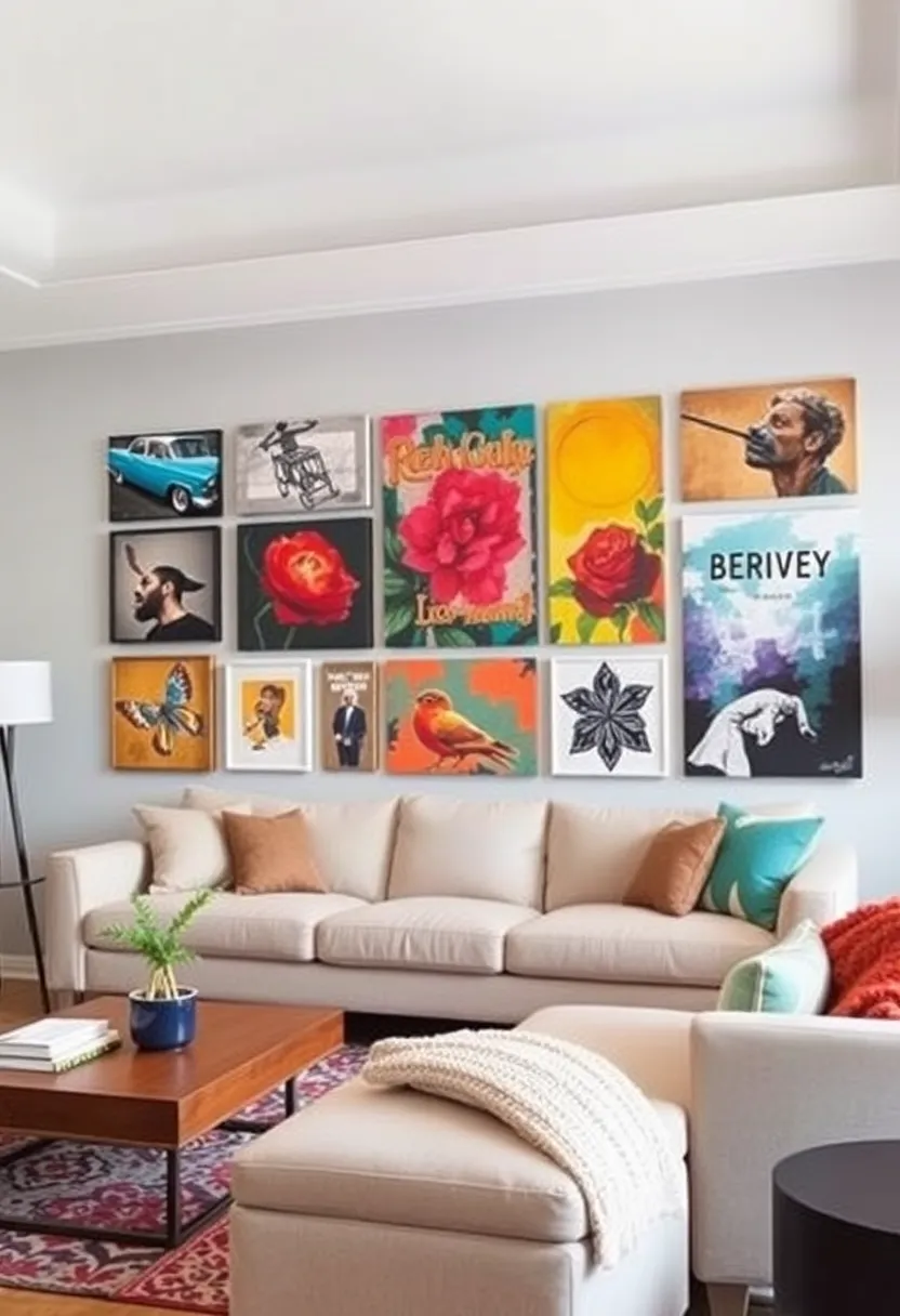 26 Simple Accent Wall Ideas That Make A Big Difference 155 26 Simple Accent Wall Ideas That Make A Big Difference - 23. Artistic Canvas Prints
