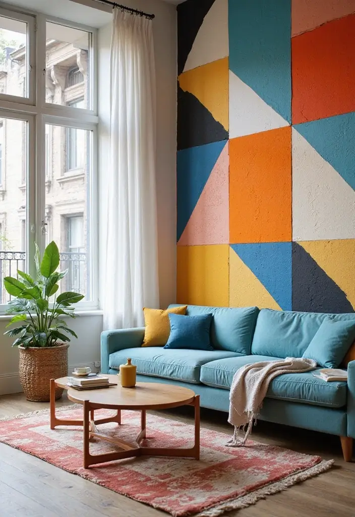 26 Simple Accent Wall Ideas That Make A Big Difference 15 26 Simple Accent Wall Ideas That Make A Big Difference - 3. Geometric Patterns