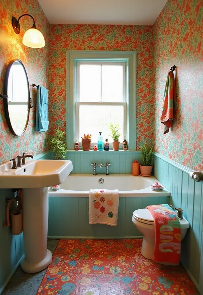 26 Small Bathroom Ideas With Tub You’ll Actually Love 69 26 Small Bathroom Ideas With Tub You’ll Actually Love - 11. Colorful Accents