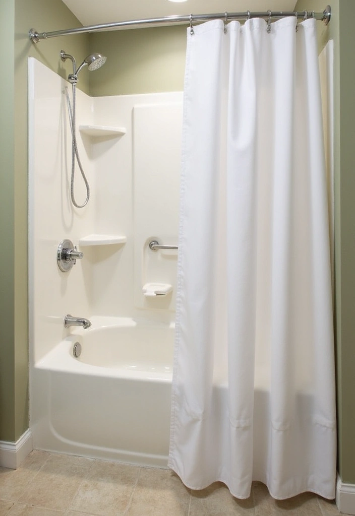 26 Small Bathroom Ideas With Tub You’ll Actually Love 125 26 Small Bathroom Ideas With Tub You’ll Actually Love - 19. Retractable Shower Curtain