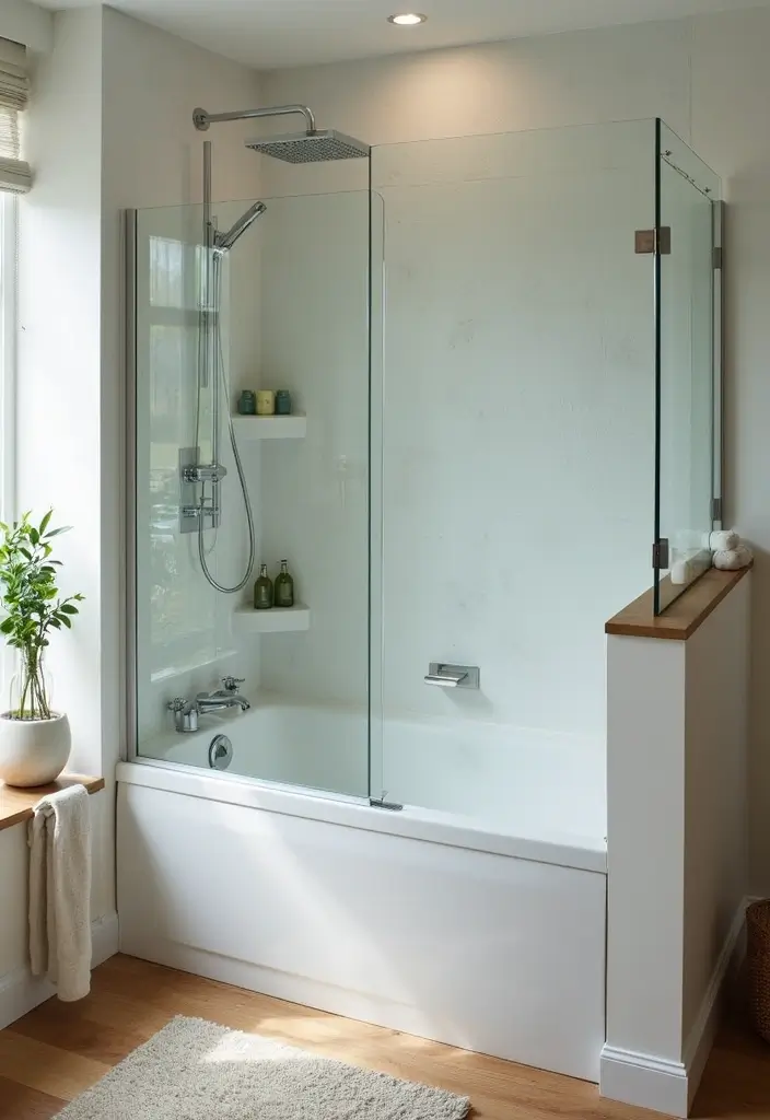 26 Small Bathroom Ideas With Tub You’ll Actually Love 27 26 Small Bathroom Ideas With Tub You’ll Actually Love - 5. Tub-Shower Combo