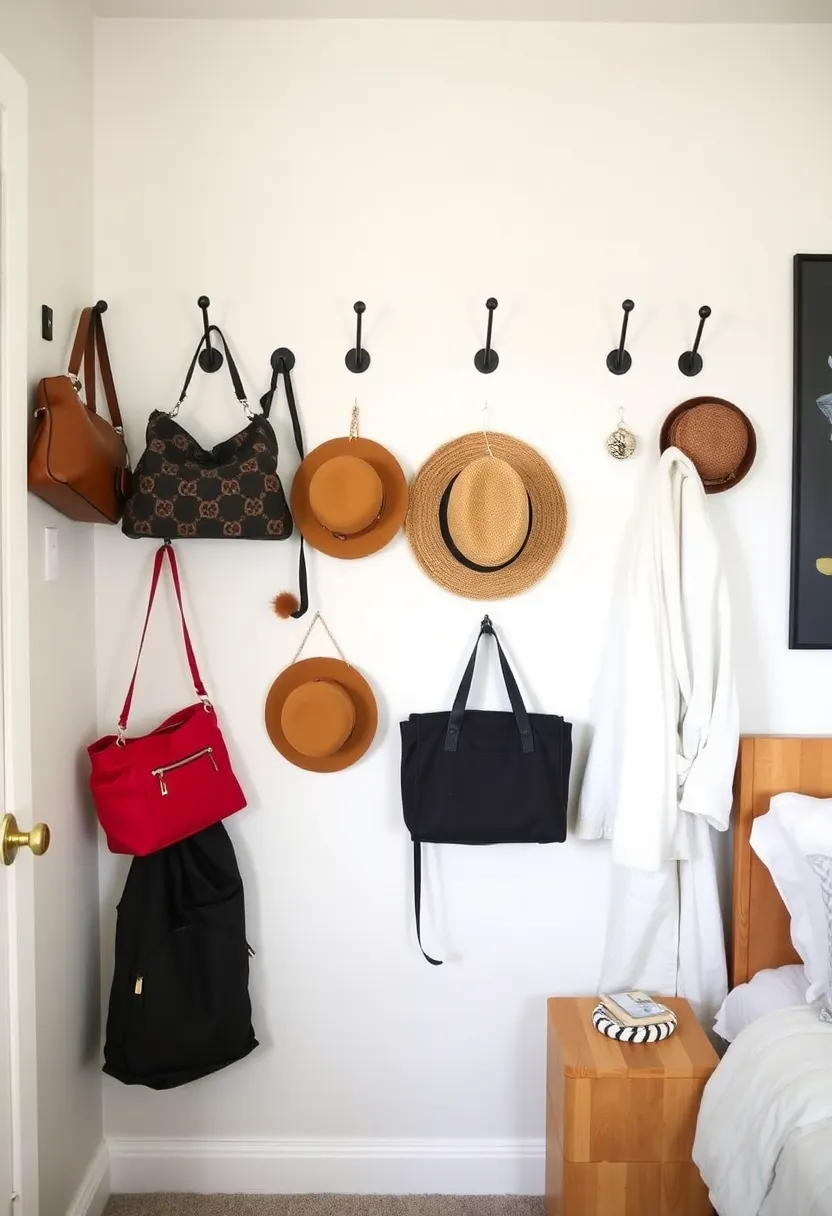 26 Small Bedroom Storage Ideas That Maximize Every Inch 118 26 Small Bedroom Storage Ideas That Maximize Every Inch - 18. Space-Saving Wall Hooks