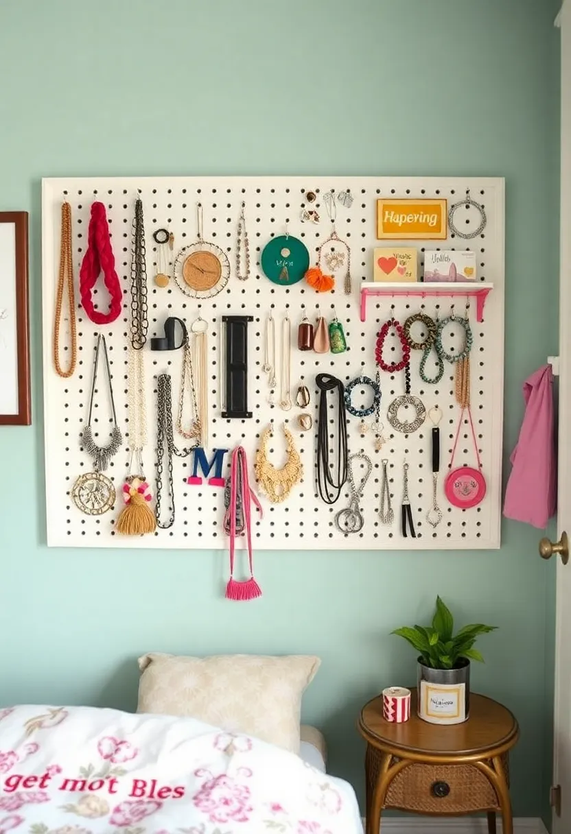26 Small Bedroom Storage Ideas That Maximize Every Inch 22 26 Small Bedroom Storage Ideas That Maximize Every Inch - 4. Pegboard Wall Organizer