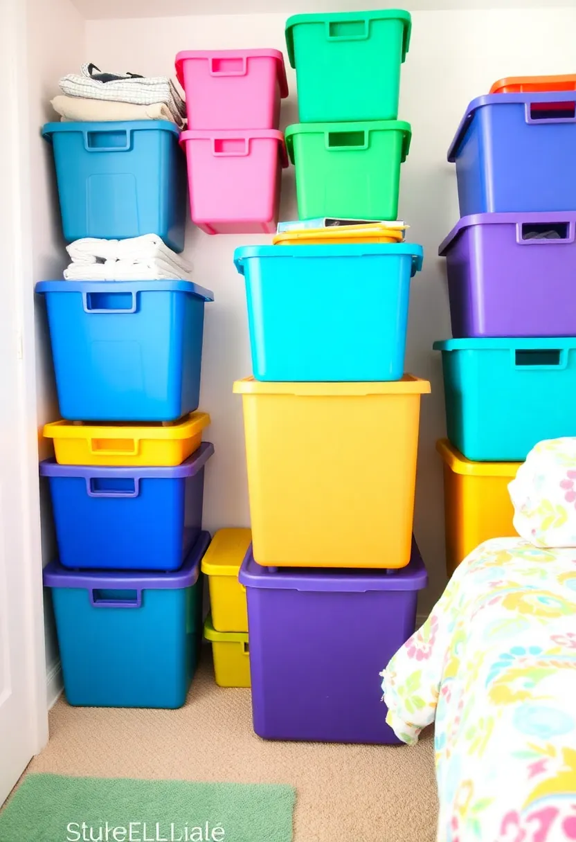 26 Small Bedroom Storage Ideas That Maximize Every Inch 36 26 Small Bedroom Storage Ideas That Maximize Every Inch - 6. Stackable Storage Bins