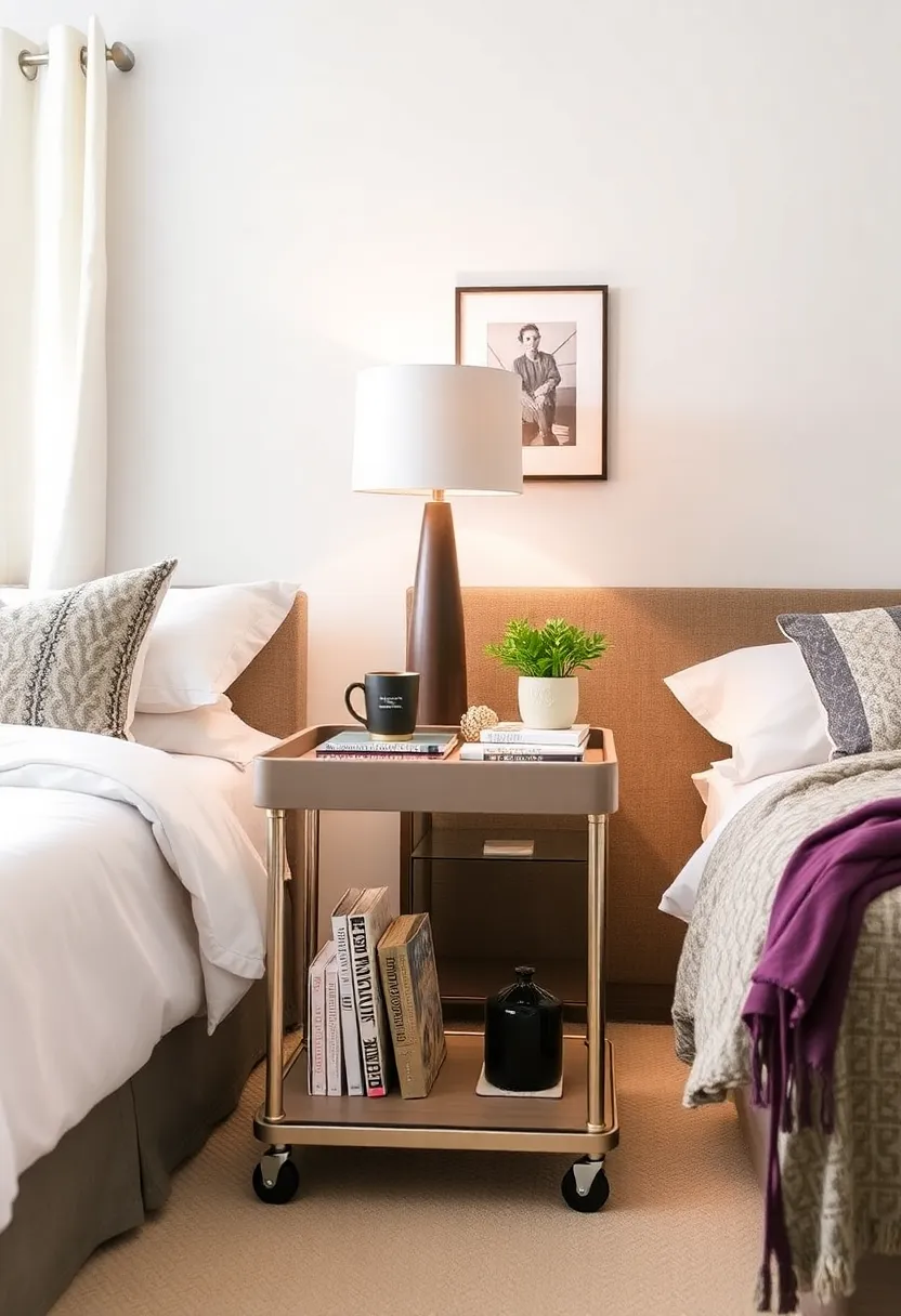 26 Small Bedroom Storage Ideas That Maximize Every Inch 43 26 Small Bedroom Storage Ideas That Maximize Every Inch - 7. Bedside Carts