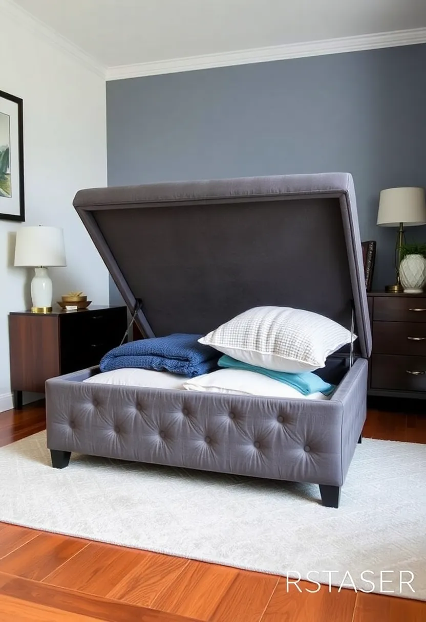 26 Small Bedroom Storage Ideas That Maximize Every Inch 55 26 Small Bedroom Storage Ideas That Maximize Every Inch - 9. Multi-Purpose Ottomans