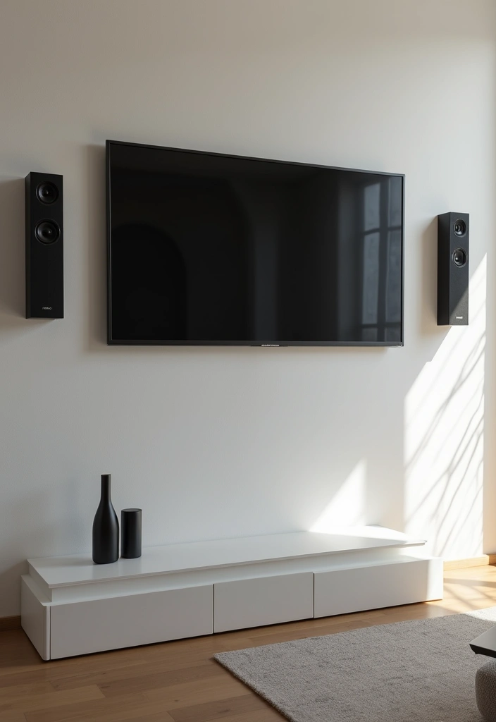 26 TV Wall Ideas You’ll Wish You Tried Sooner 78 26 TV Wall Ideas You’ll Wish You Tried Sooner - 12. Wall Mounted Speakers