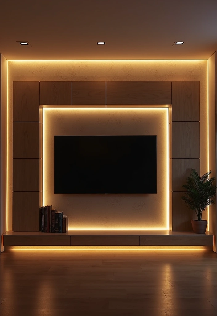 26 TV Wall Ideas You’ll Wish You Tried Sooner 106 26 TV Wall Ideas You’ll Wish You Tried Sooner - 16. Built-in Lighting