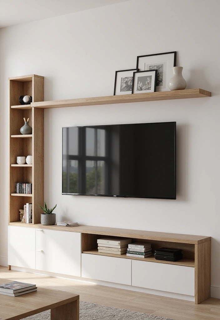 26 TV Wall Ideas You’ll Wish You Tried Sooner 8 26 TV Wall Ideas You’ll Wish You Tried Sooner - 2. Minimalist Wall Unit