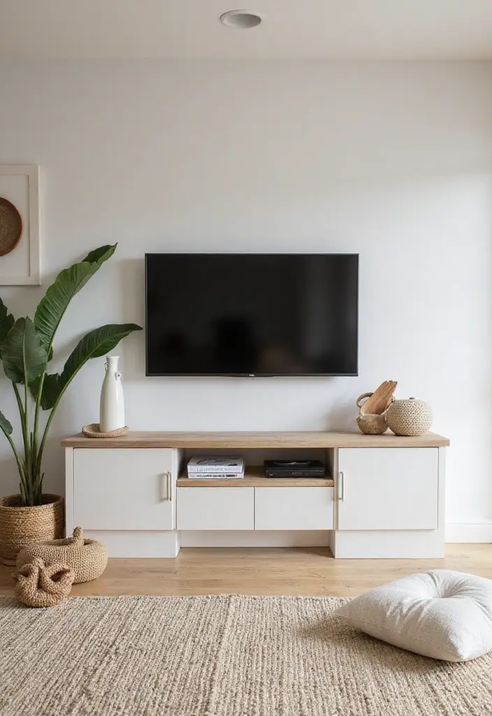 26 TV Wall Ideas You’ll Wish You Tried Sooner 134 26 TV Wall Ideas You’ll Wish You Tried Sooner - 20. Coastal Vibes