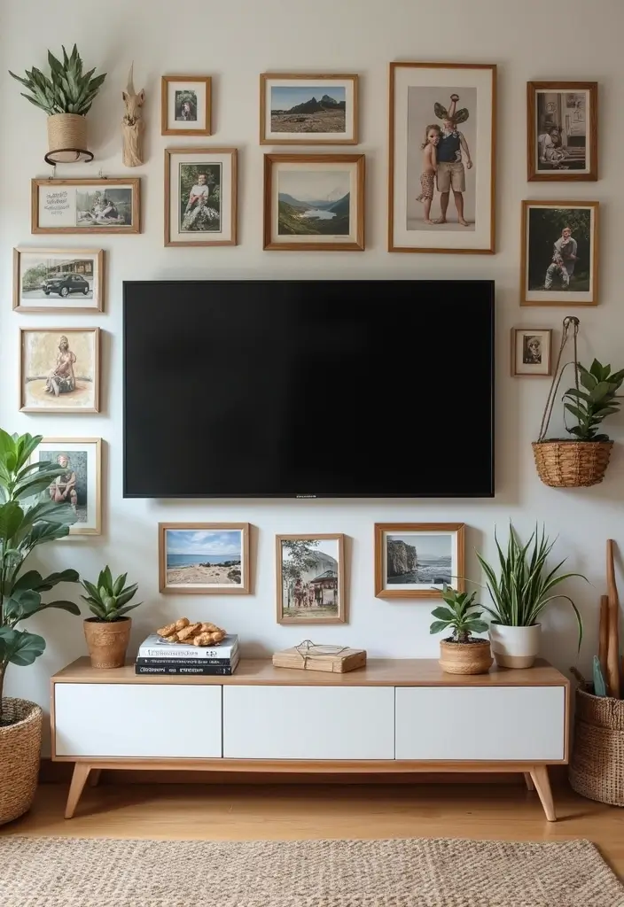 26 TV Wall Ideas You’ll Wish You Tried Sooner 176 26 TV Wall Ideas You’ll Wish You Tried Sooner - 26. Personal Touches