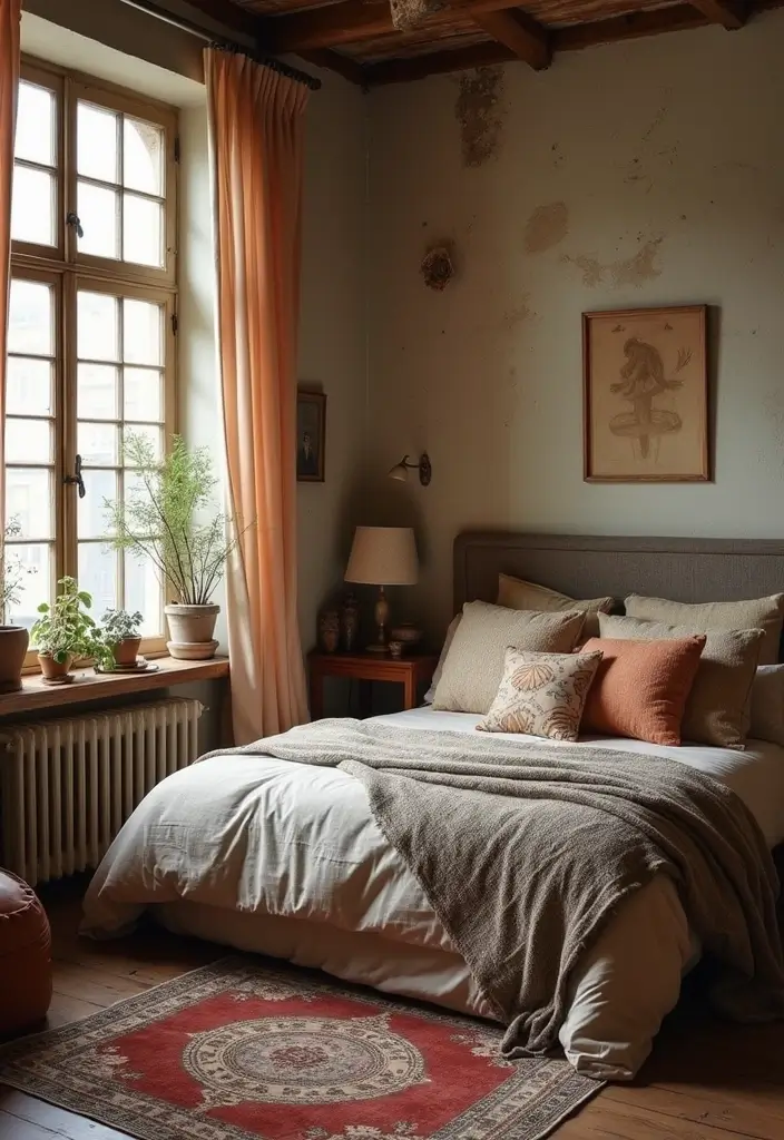 26 Vintage Bedroom Ideas Full of Charm and Character 127 26 Vintage Bedroom Ideas Full of Charm and Character - 19. Layering Textures for Depth