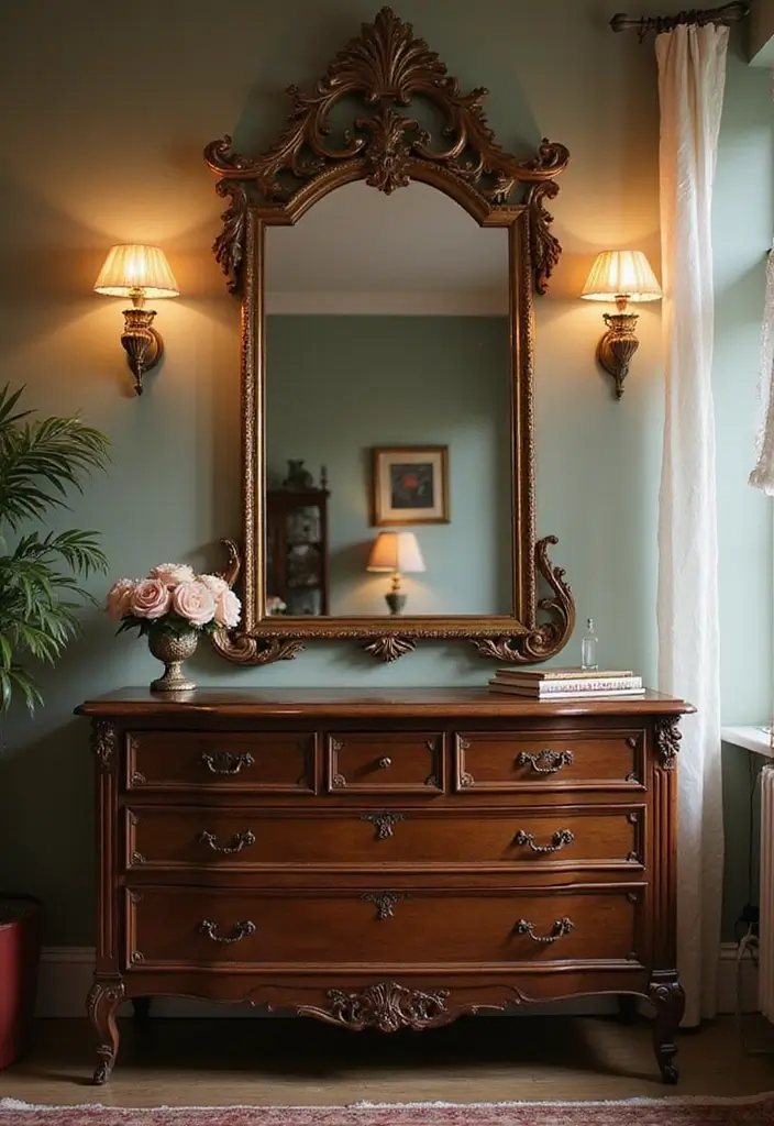 26 Vintage Bedroom Ideas Full of Charm and Character 57 26 Vintage Bedroom Ideas Full of Charm and Character - 9. Vintage Mirrors to Reflect Style
