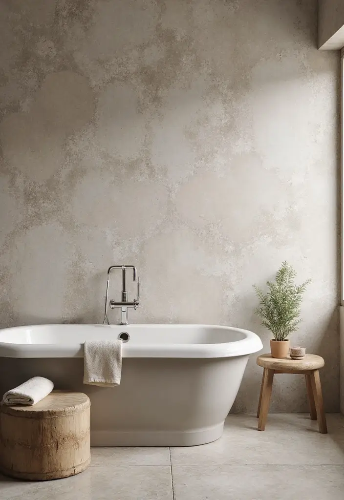 26 Wallpaper Bathroom Ideas That Transform Plain Walls into Art 74 26 Wallpaper Bathroom Ideas That Transform Plain Walls into Art - 12. Neutral Tones