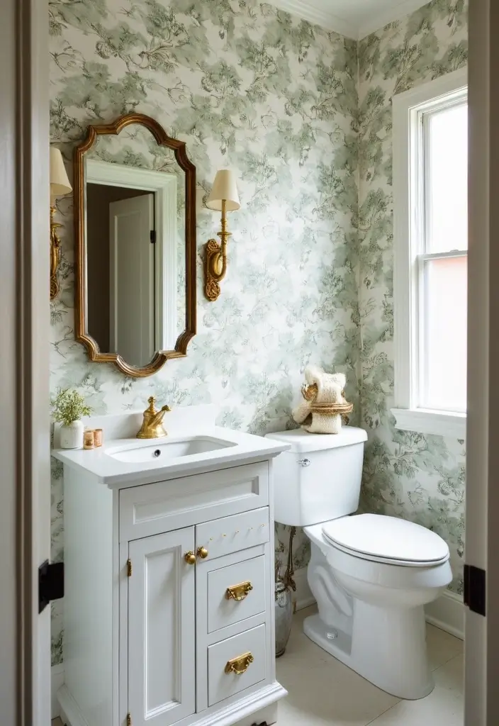 26 Wallpaper Bathroom Ideas That Transform Plain Walls into Art 166 26 Wallpaper Bathroom Ideas That Transform Plain Walls into Art - 26. Custom Creations