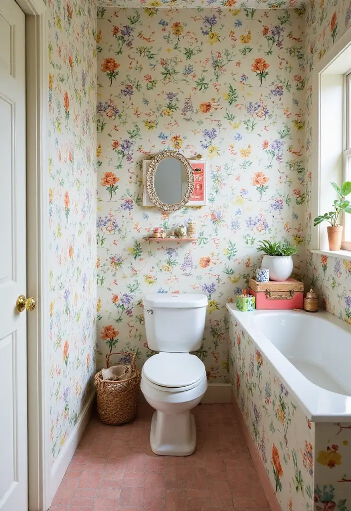 26 Wallpaper Bathroom Ideas That Transform Plain Walls into Art 36 26 Wallpaper Bathroom Ideas That Transform Plain Walls into Art - 6. Whimsical Play