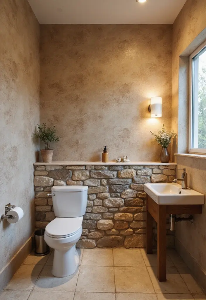 26 Wallpaper Bathroom Ideas That Transform Plain Walls into Art 41 26 Wallpaper Bathroom Ideas That Transform Plain Walls into Art - 7. Earthy Tones