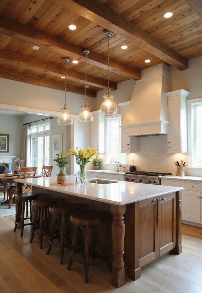 26 Wood Kitchen Ideas For a Warm Natural Feel 69 26 Wood Kitchen Ideas For a Warm Natural Feel - 11. Wooden Ceiling Accents