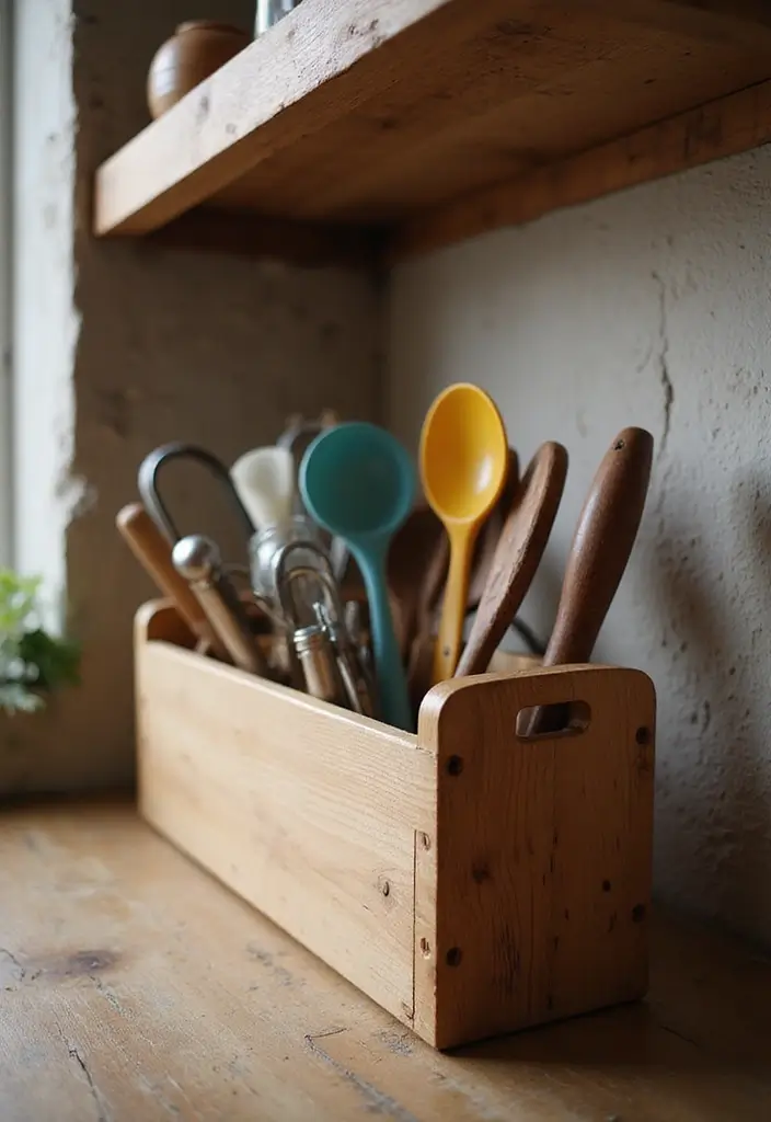 26 Wood Kitchen Ideas For a Warm Natural Feel 76 26 Wood Kitchen Ideas For a Warm Natural Feel - 12. Wooden Utensil Holders