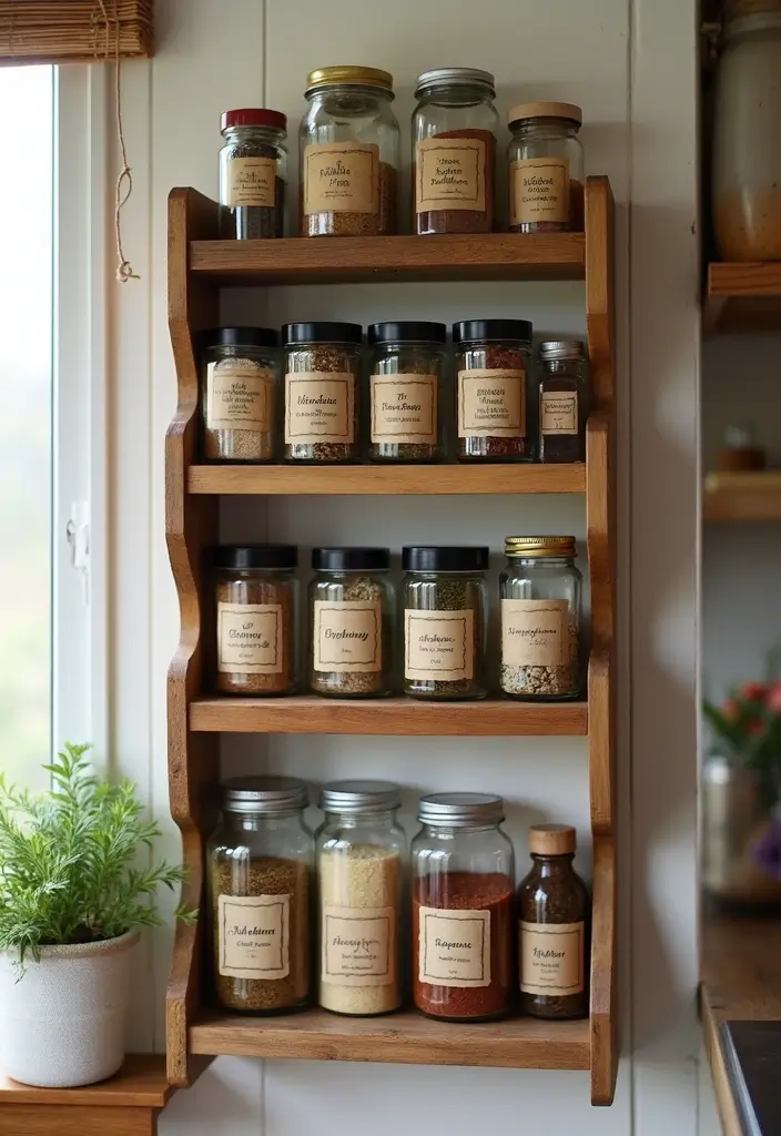 26 Wood Kitchen Ideas For a Warm Natural Feel 83 26 Wood Kitchen Ideas For a Warm Natural Feel - 13. Wooden Spice Racks