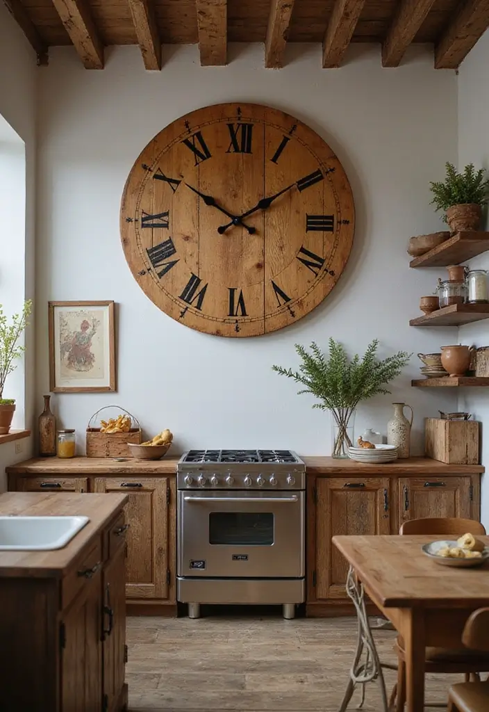 26 Wood Kitchen Ideas For a Warm Natural Feel 146 26 Wood Kitchen Ideas For a Warm Natural Feel - 22. Wooden Wall Clocks