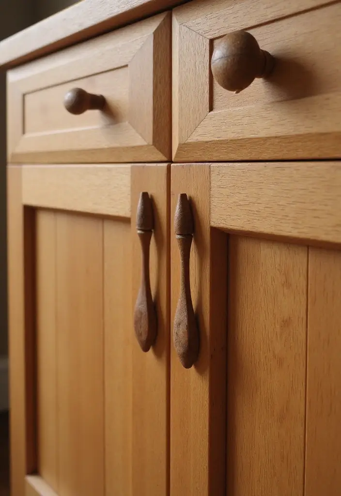 26 Wood Kitchen Ideas For a Warm Natural Feel 48 26 Wood Kitchen Ideas For a Warm Natural Feel - 8. Wooden Cabinet Handles and Knobs