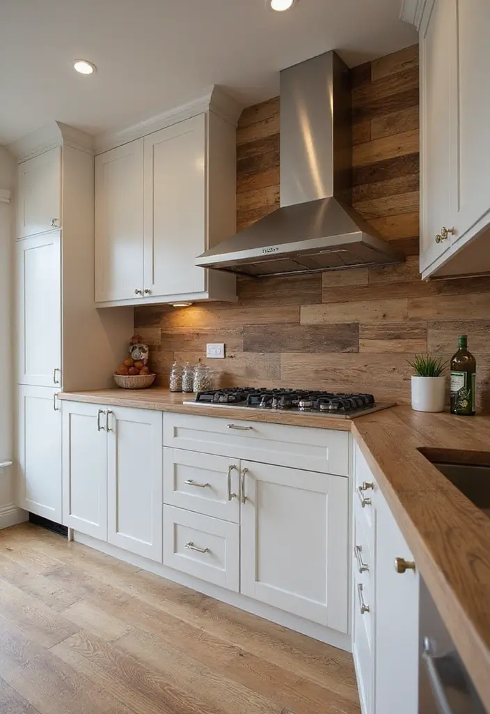 26 Wood Kitchen Ideas For a Warm Natural Feel 55 26 Wood Kitchen Ideas For a Warm Natural Feel - 9. Wooden Plank Backsplash