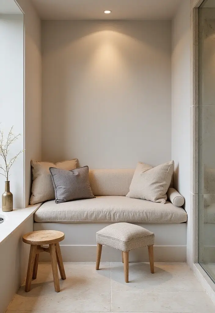 27 Beige Bathroom Ideas for a Calm and Elegant Look You’ll Love 162 27 Beige Bathroom Ideas for a Calm and Elegant Look You’ll Love - 24. Cozy Corner Seating for Relaxation