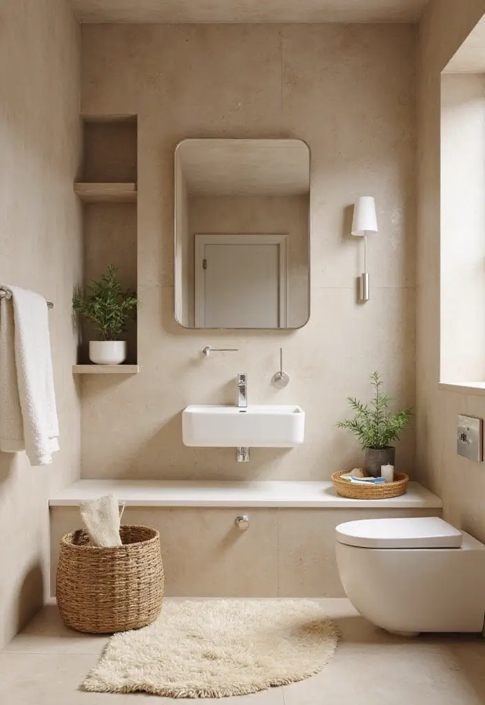 27 Beige Bathroom Ideas for a Calm and Elegant Look You’ll Love 29 27 Beige Bathroom Ideas for a Calm and Elegant Look You’ll Love - 5. Monochromatic Palettes for a Unified Look