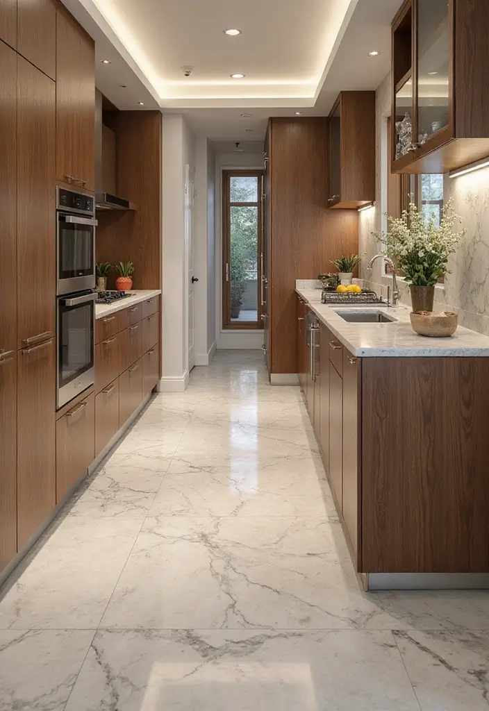 27 Big Kitchen Ideas to Create a Luxurious Cooking Space - 10. Elegant Flooring Options