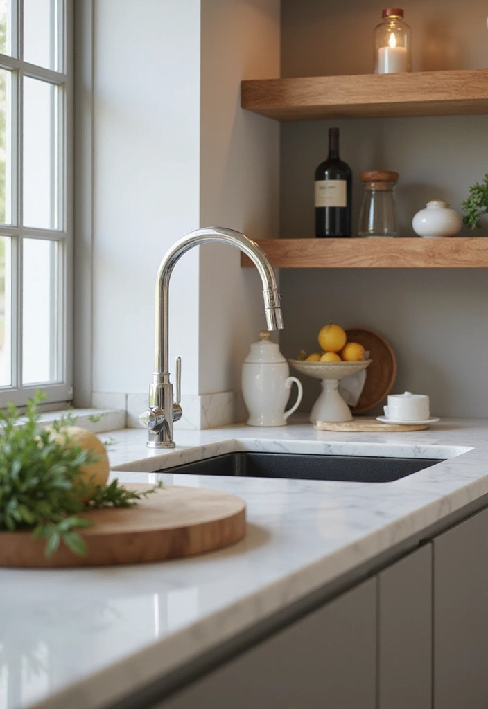 27 Big Kitchen Ideas to Create a Luxurious Cooking Space - 16. Stylish Faucets