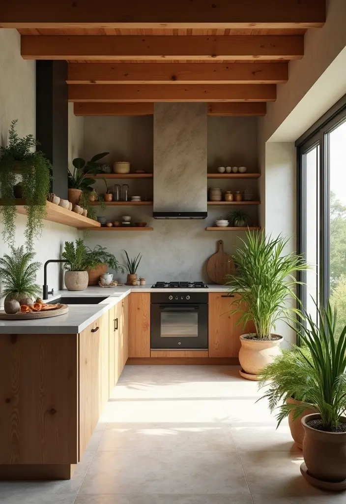 27 Big Kitchen Ideas to Create a Luxurious Cooking Space - 25. Natural Elements