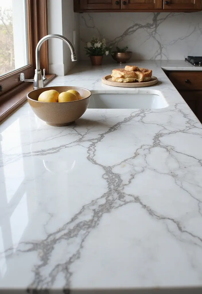 27 Big Kitchen Ideas to Create a Luxurious Cooking Space - 4. Marble Countertops