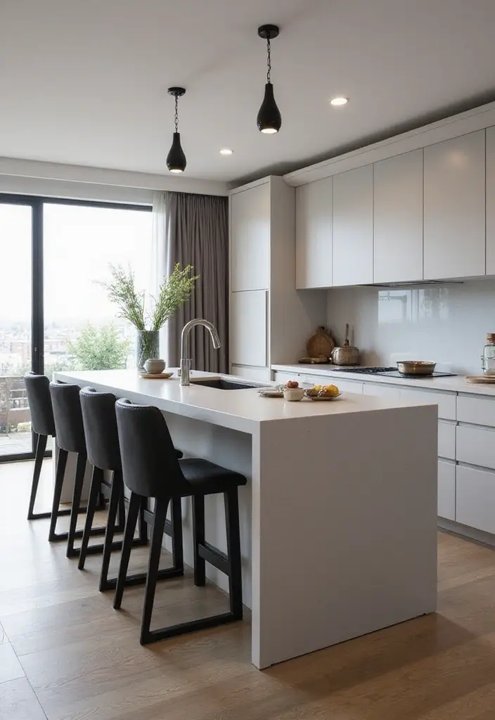 27 Black Kitchen Ideas For a Bold Sophisticated Look 78 27 Black Kitchen Ideas For a Bold Sophisticated Look - 12. Integrated Seating
