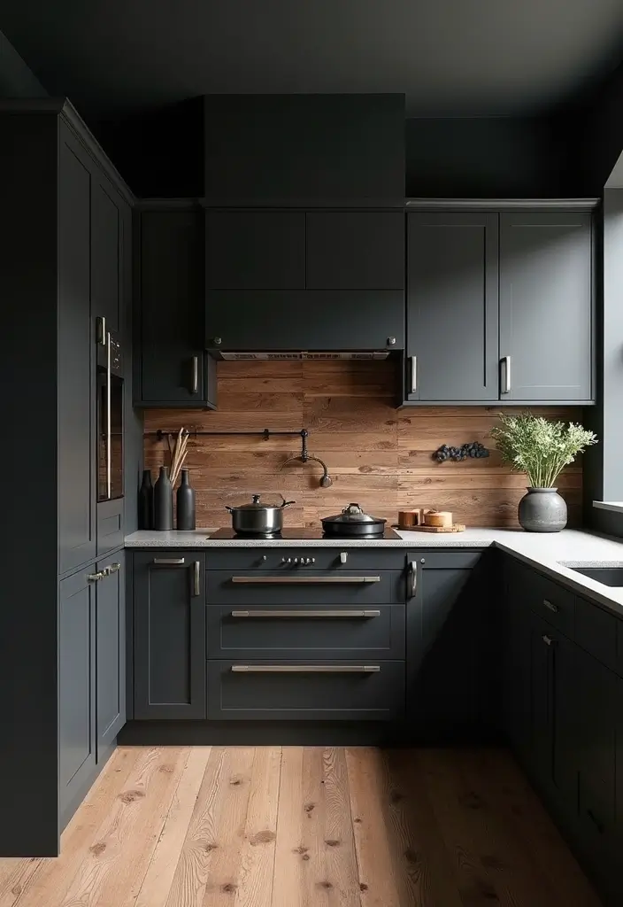 27 Black Kitchen Ideas For a Bold Sophisticated Look 92 27 Black Kitchen Ideas For a Bold Sophisticated Look - 14. Textured Wall Treatments
