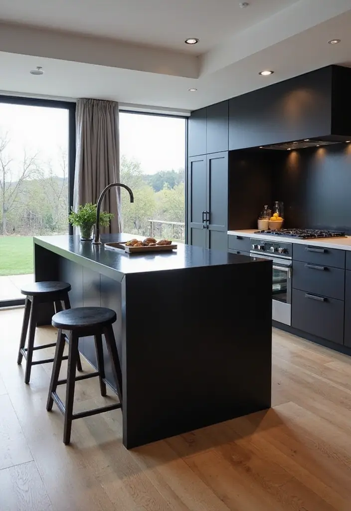 27 Black Kitchen Ideas For a Bold Sophisticated Look 99 27 Black Kitchen Ideas For a Bold Sophisticated Look - 15. Black Island Centerpiece