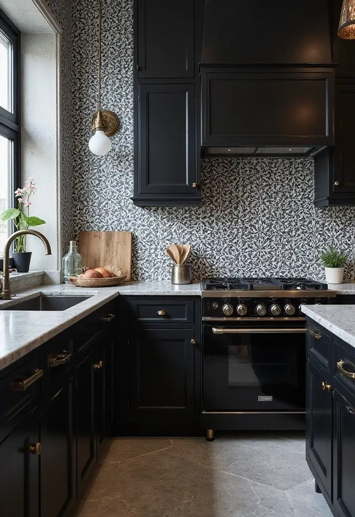 27 Black Kitchen Ideas For a Bold Sophisticated Look 106 27 Black Kitchen Ideas For a Bold Sophisticated Look - 16. Black on Black Patterns