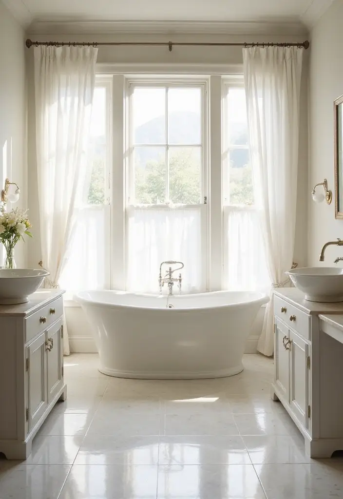 27 Coastal Bathroom Ideas With Relaxing Beach Vibes 97 27 Coastal Bathroom Ideas With Relaxing Beach Vibes - 15. Soft Natural Lighting