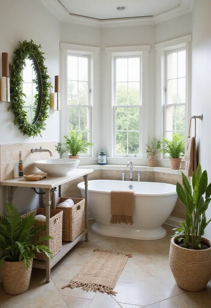 27 Coastal Bathroom Ideas With Relaxing Beach Vibes 104 27 Coastal Bathroom Ideas With Relaxing Beach Vibes - 16. Outdoor-Inspired Elements