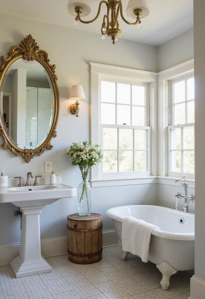 27 Coastal Bathroom Ideas With Relaxing Beach Vibes 132 27 Coastal Bathroom Ideas With Relaxing Beach Vibes - 20. Vintage Finds