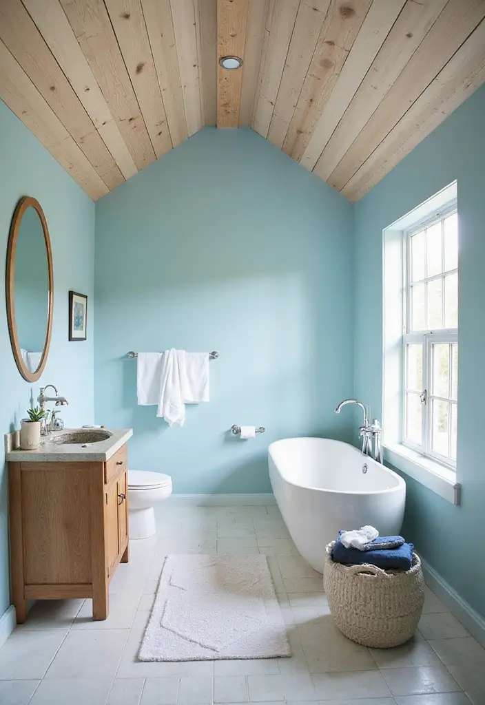 27 Coastal Bathroom Ideas With Relaxing Beach Vibes 167 27 Coastal Bathroom Ideas With Relaxing Beach Vibes - 25. Beachy Ceiling Designs