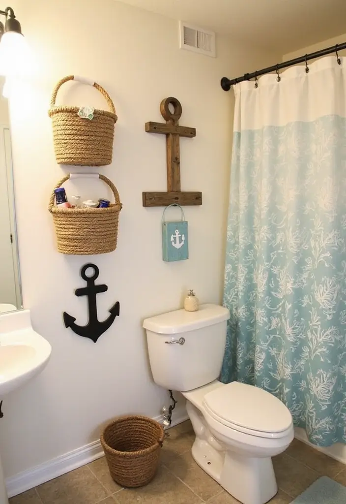 27 Coastal Bathroom Ideas With Relaxing Beach Vibes 15 27 Coastal Bathroom Ideas With Relaxing Beach Vibes - 3. Nautical Accessories