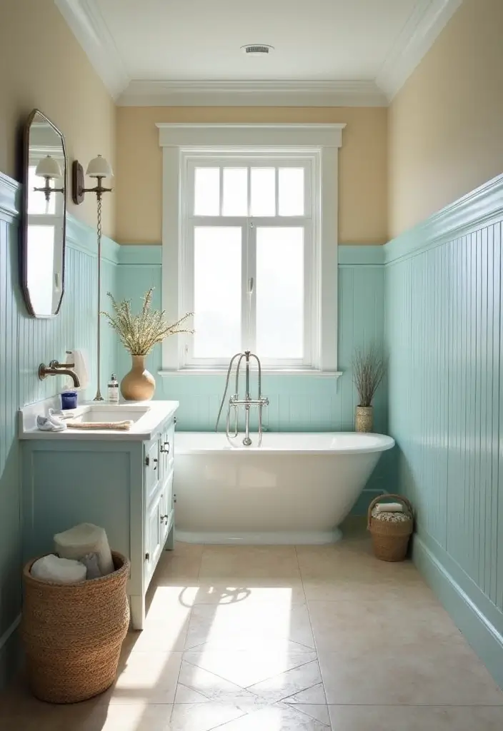 27 Coastal Bathroom Ideas With Relaxing Beach Vibes 29 27 Coastal Bathroom Ideas With Relaxing Beach Vibes - 5. Beachy Color Palette