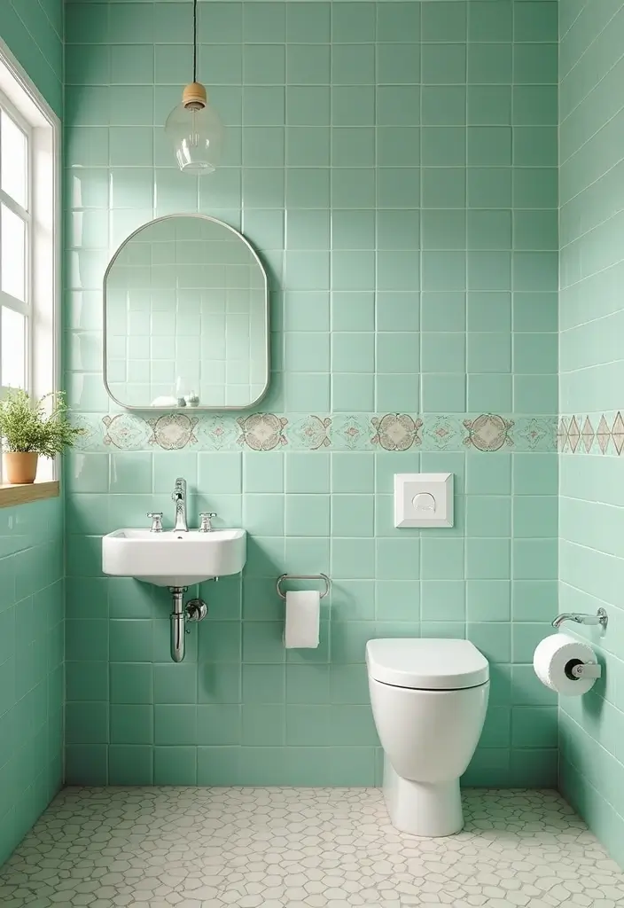 27 Green Tile Bathroom Ideas That Bring Nature Indoors 87 27 Green Tile Bathroom Ideas That Bring Nature Indoors - 17. Aqua Green Bathroom Tiles
