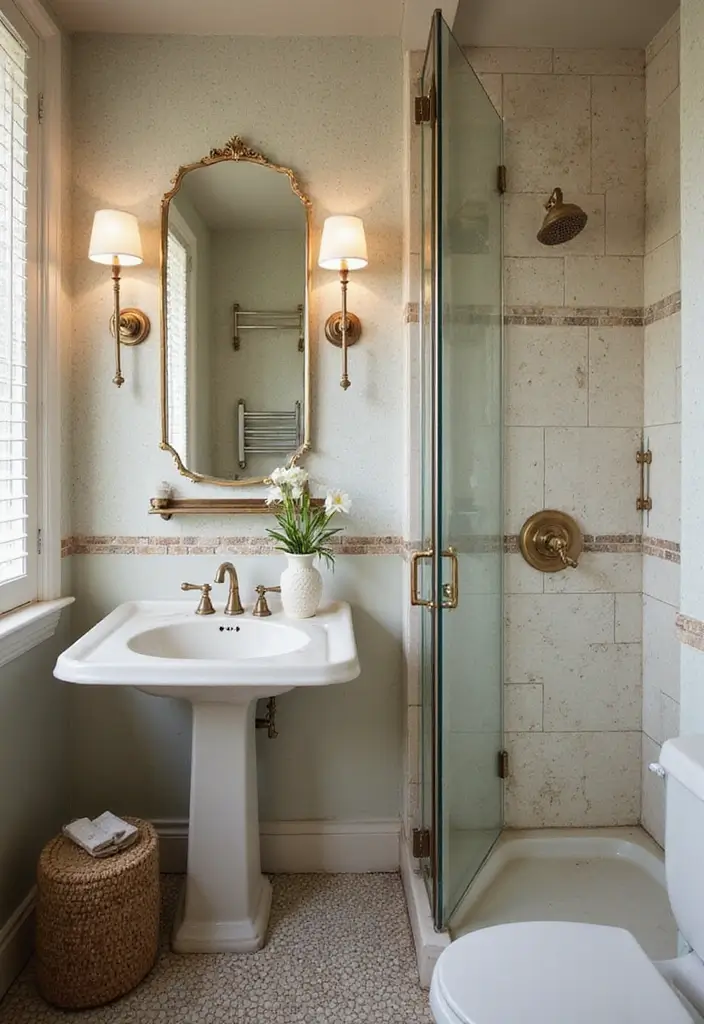 27 Guest Bathroom Ideas To Impress Every Visitor 71 27 Guest Bathroom Ideas To Impress Every Visitor - 11. Vintage Charm