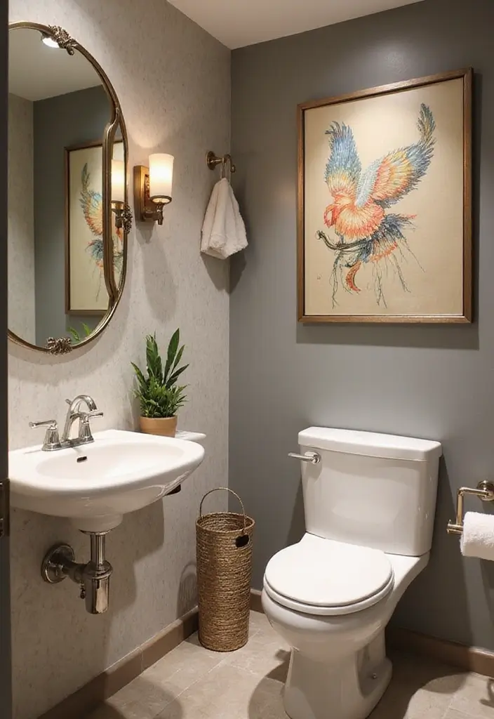 27 Guest Bathroom Ideas To Impress Every Visitor 92 27 Guest Bathroom Ideas To Impress Every Visitor - 14. Artistic Elements
