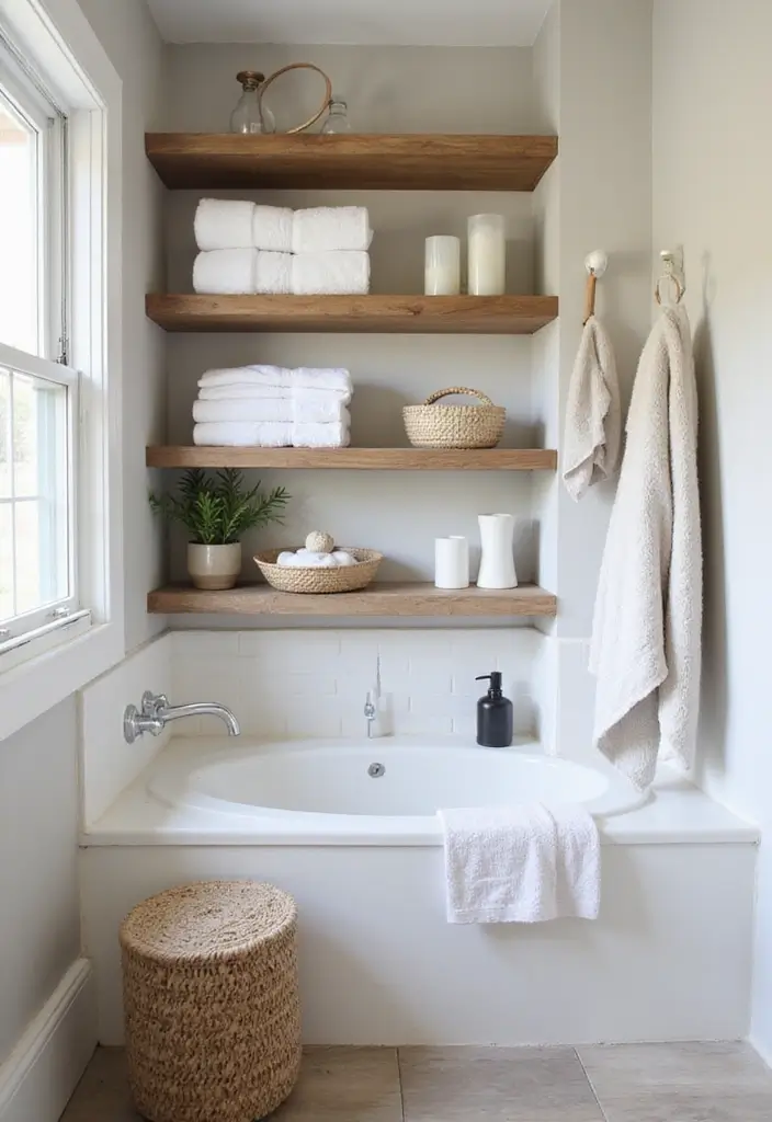 27 Guest Bathroom Ideas To Impress Every Visitor 162 27 Guest Bathroom Ideas To Impress Every Visitor - 24. Open Shelving